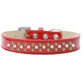 Unconditional Love Sprinkles Ice Cream Pearl & Lime Green Crystals Dog Collar; Red - Size 14 UN812398